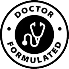 The Doctor Formulated roundel printed on the Burntide sales page, which names no clinician