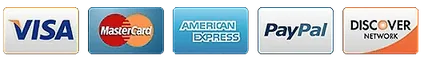 Visa, Mastercard, American Express and Discover accepted at the Burntide checkout